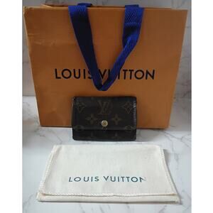 LOUIS VUITTON Brown Monogram Leather 6 Key Holder